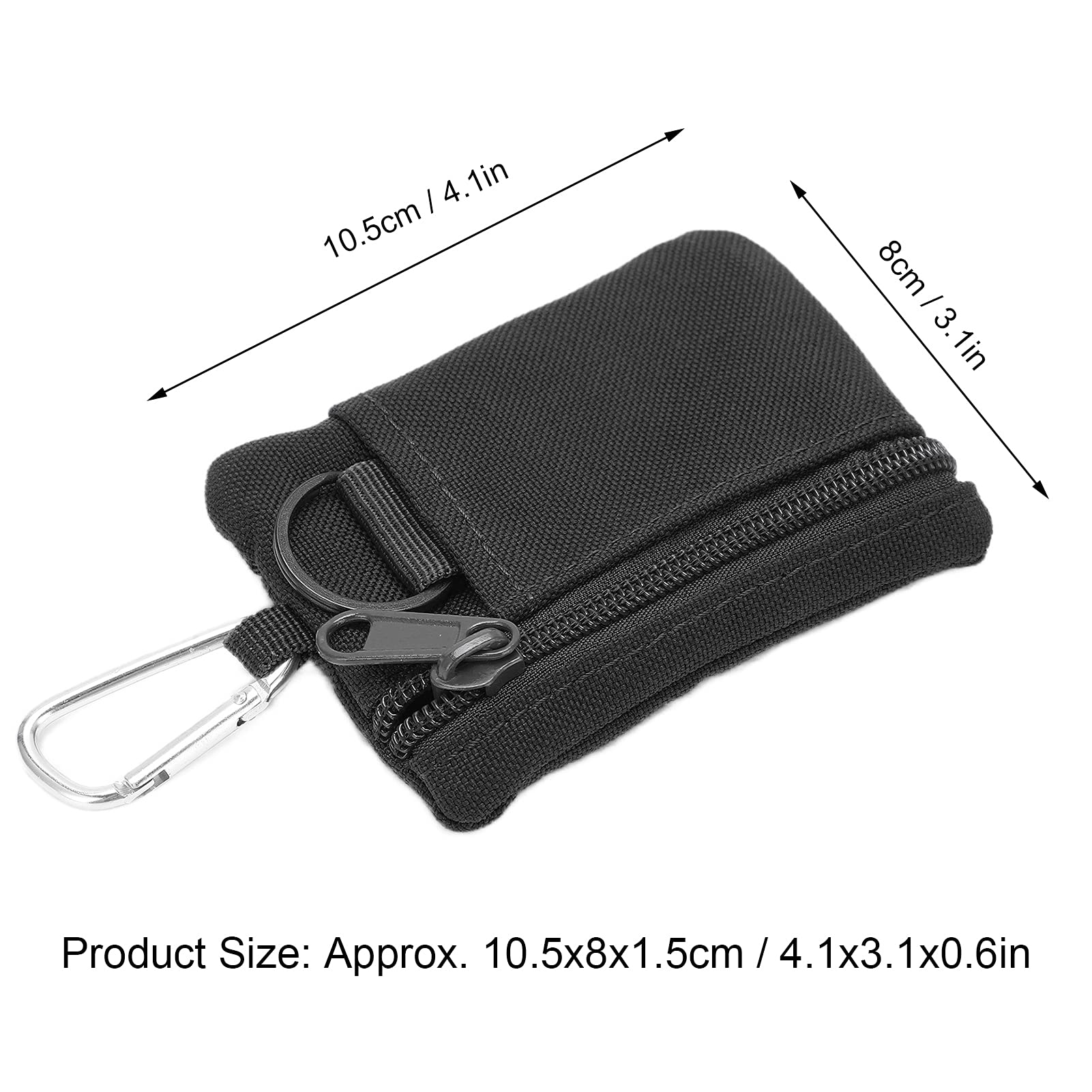Tactical MOLLE Pouch Wallet - Mini Portable Key Card Holder with Carabiner Clip for Outdoor EDC Gear (Black) | Perfect for Hiking, Camping & Everyday Carry Essentials