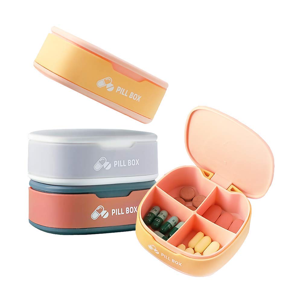 4 Times a Day Pill Organizer Box - Small Weekly Pill Case for Vitamins, Supplements & Medications (Pink, 1 Pack) | Perfect for Travel, Home & Daily Medication Management