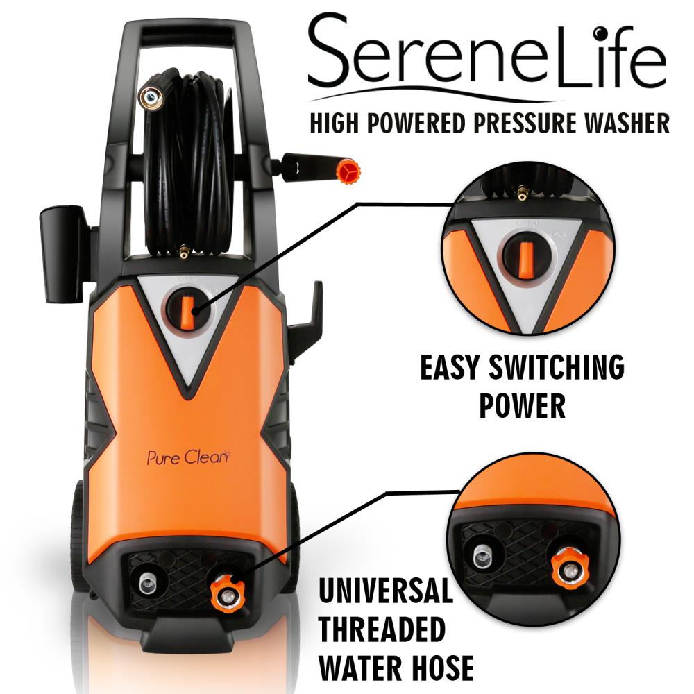 Pure Clean Hose & Reel Pressure Washer - High Pressure Power Washer for Home, Driveway, Deck & Patio Cleaning