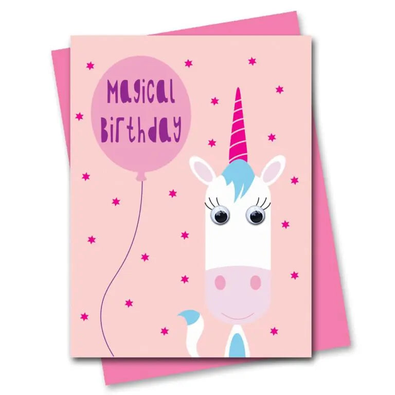 Magical Unicorn Birthday Card for Girls - Cute Unicorn Greeting Card with Envelope - Perfect for Kids Birthday Party, Baby Shower Gift & Special Occasions