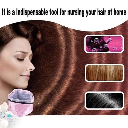 VONITY Pink Spa Cap - Self Heating Hair Steamer for Deep Conditioning, Hot Therapy & Hair Treatment at Home | Perfect for Dry, Damaged Hair & Scalp Care | AS-786
