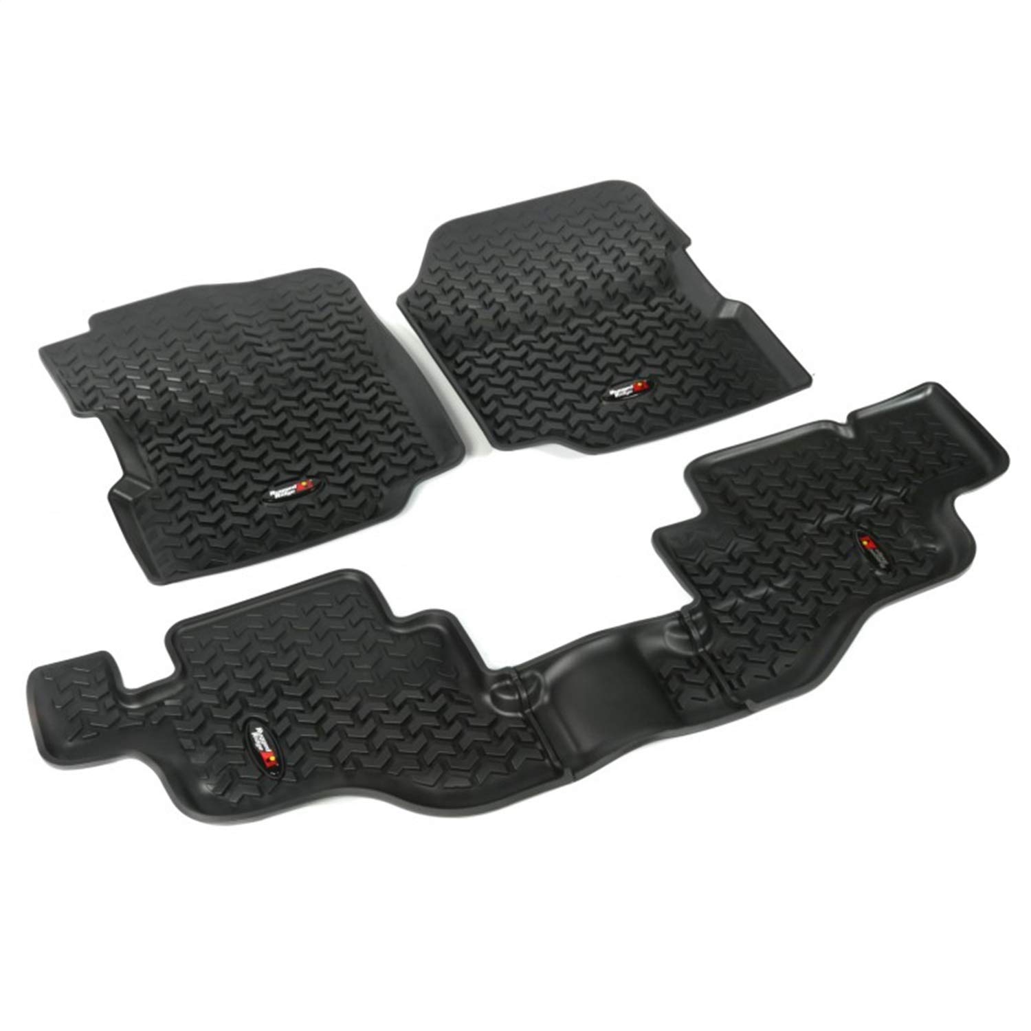 Rugged Ridge Heavy Duty Floor Liners for Jeep CJ-7 (1976-1986) & Wrangler YJ (1987-1995) - Front & Rear Set - All-Weather Protection - Perfect for Off-Roading, Mud, Snow & Everyday Driving - Model 12987.09