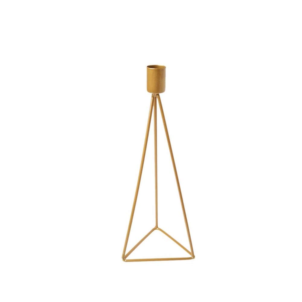 Geometric Triangle Tealight Candle Holder - Gold Metal Tea Light Stand for Wedding, Party, Home Decor - Perfect for Centerpieces, Table Settings & Romantic Ambiance