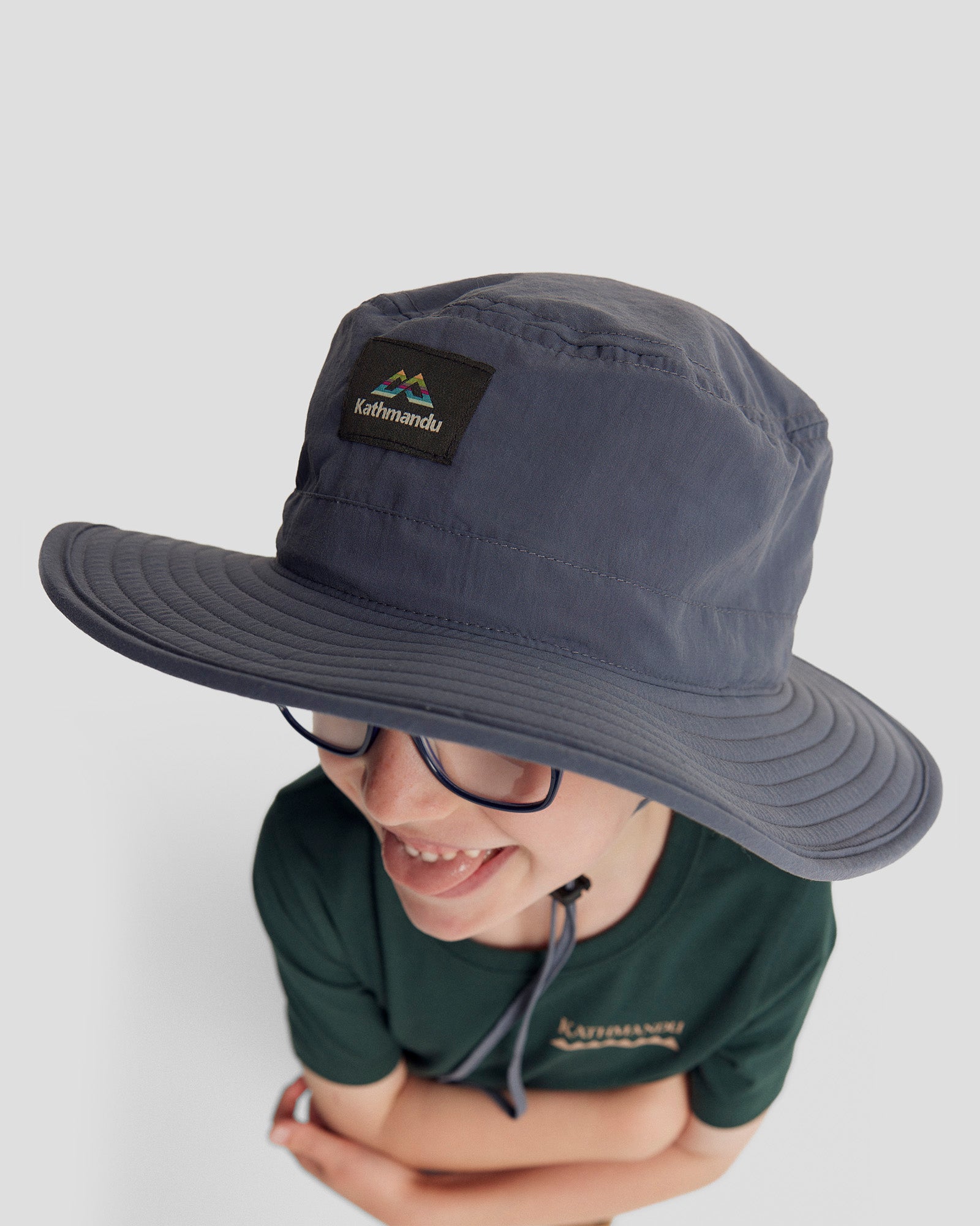 Kids' UPF 50+ Sun Protection Wide Brim Hat - Light Navy Blue for Outdoor Play, Beach & Summer Activities