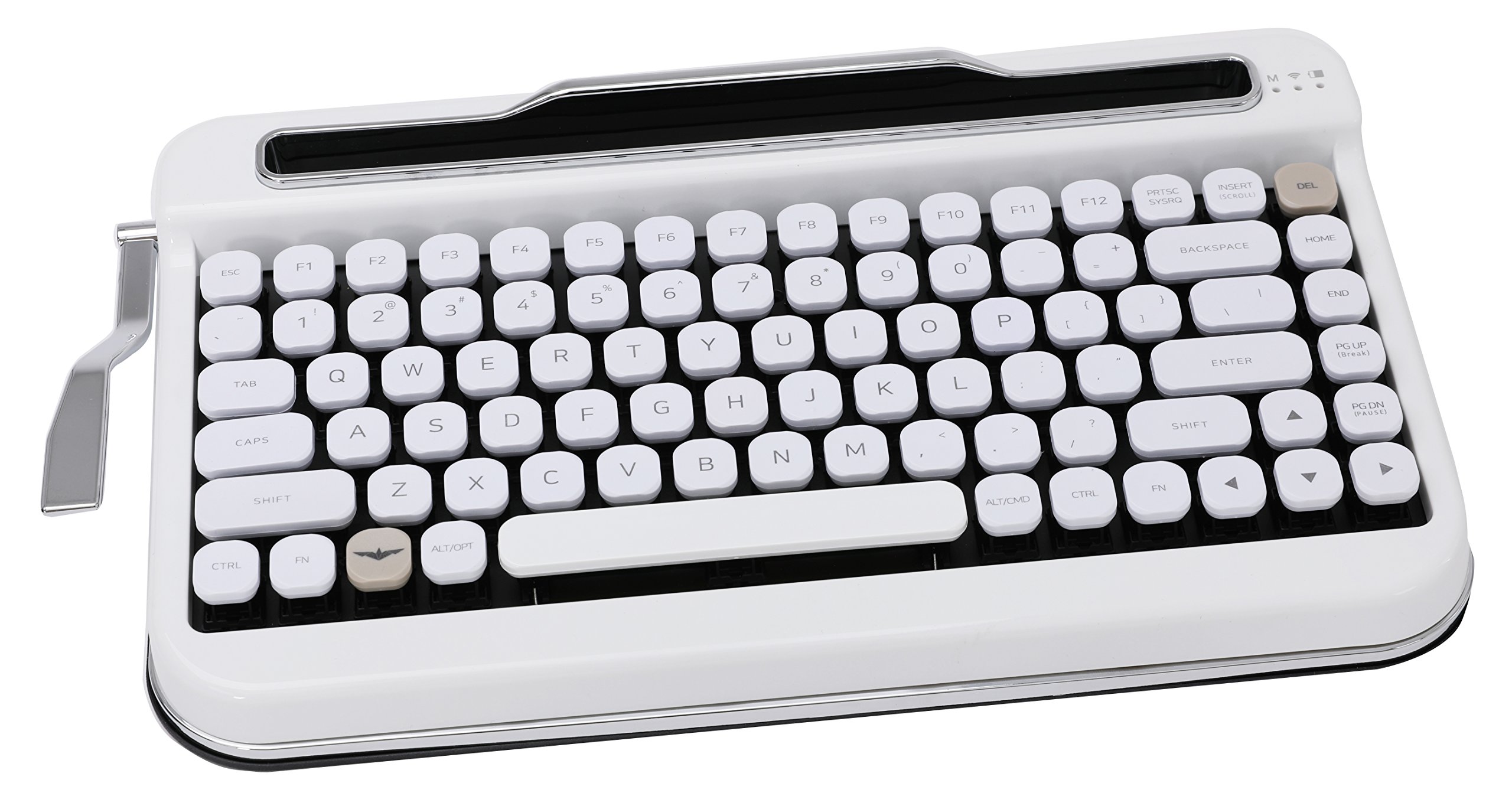 Premium Bluetooth Keyboard with Diamond Keycaps - Cherry MX Brown Switches, White (Ideal for Office Work, Gaming & MacBook Pro/Windows Laptop Typing)