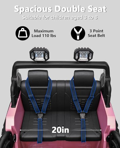 GARVEE 24V Kids Electric Ride On Car - 2 Seater XL Power Wheels for Ages 3+, 20