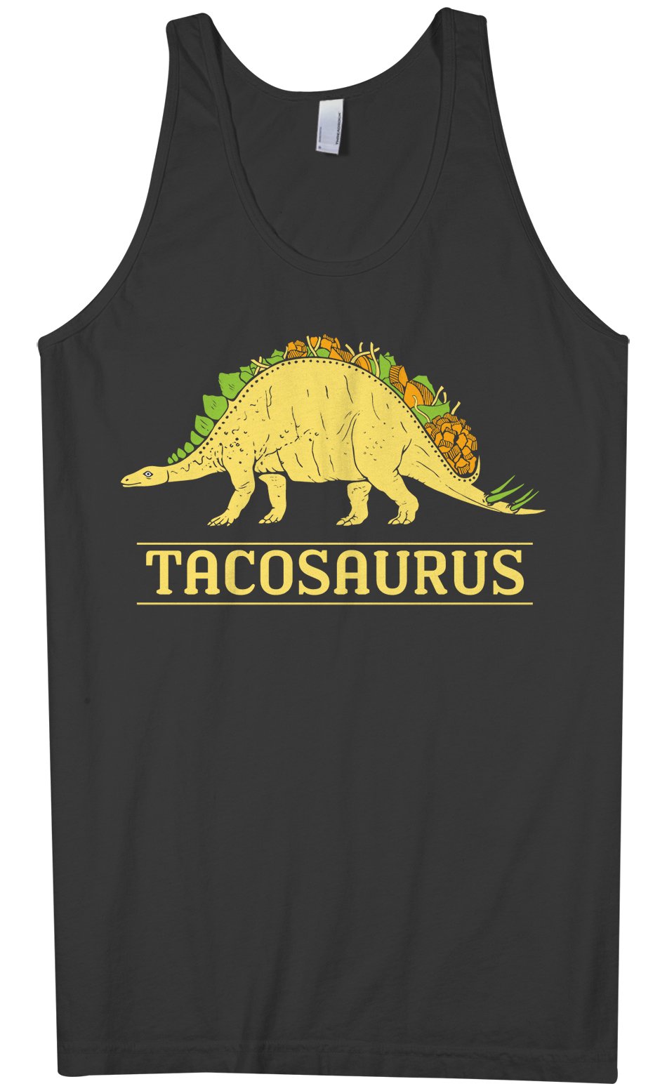 Threadrock Men's Tacosaurus Dinosaur Taco Graphic Tank Top - Funny Novelty Summer Tee for Casual Wear, Beach Parties & Dinosaur Lovers