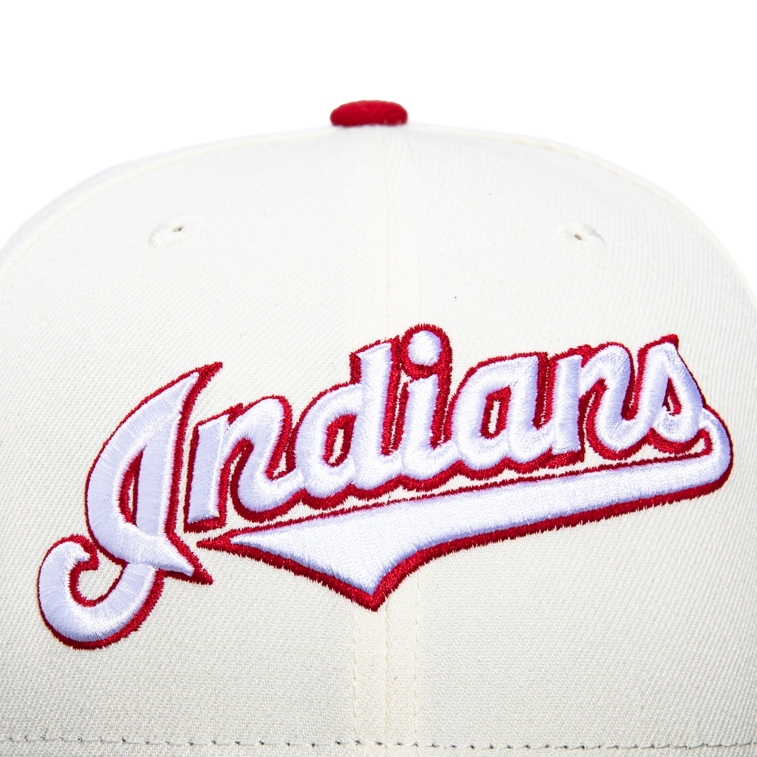 New Era 59Fifty Cleveland Guardians 1995 World Series Patch Script Baseball Cap - White, Navy, Red Snapback Hat for MLB Fans & Sports Enthusiasts - Perfect for Games, Collecting & Streetwear Fashion