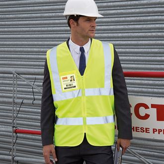 High Visibility Safety Zip Vest R202x - Reflective Work Vest for Construction, Road Workers & Outdoor Activities