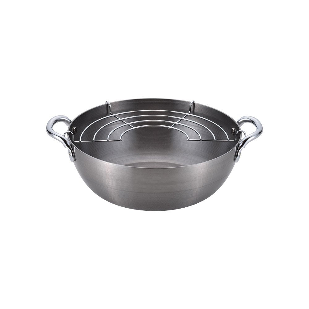 Non-Stick Iron Tempura Deep Fry Pot 24cm - IH Compatible, Durable & Easy Clean - Perfect for Frying, Cooking, and Japanese Cuisine at Home