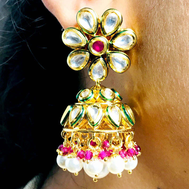 Luxury Gold Plated Royal Kundan Necklace Set with Matching Earrings & Mang Tikka - Indian Bridal Jewelry for Weddings, Parties & Special Occasions