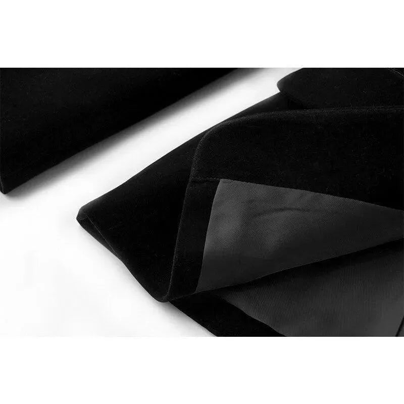 Black Velvet Pantsuit for Women - Elegant Formal Jumpsuit with Pockets | Perfect for Weddings, Parties & Evening Events