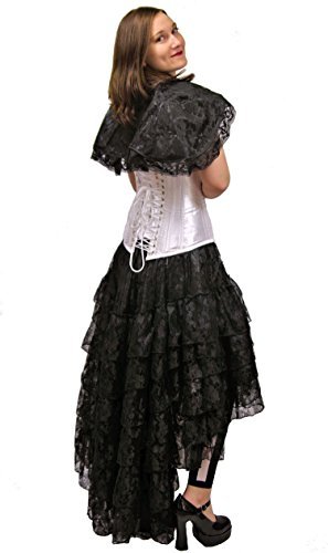Amelia Steampunk Skirt for Women - Victorian Gothic Lace Skirt (Size M/L, Black) | Perfect for Cosplay, Renaissance Fairs & Alternative Fashion