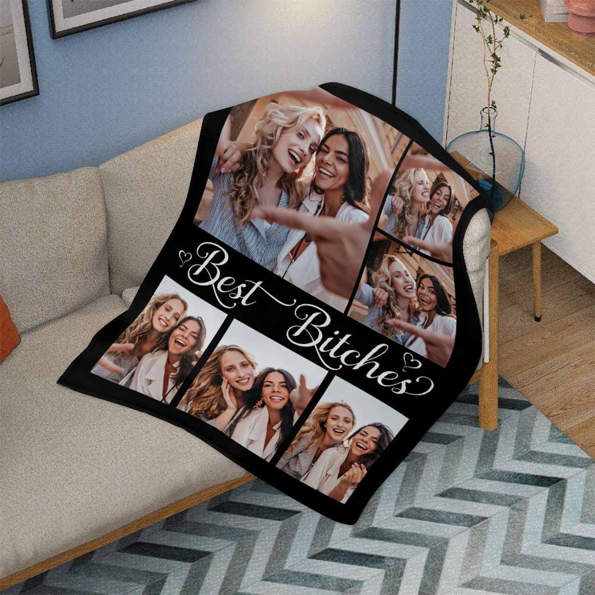 MyPupSocks Personalized Best Friend Blanket - Custom Photo Throw Blanket 40x50 - Perfect Birthday Gift for Women, Friendship Gift for Teen Girls & BFF - Cozy Long Distance Gift for Sister, Soul Sister & Daughter - Ideal for Cuddling, Bed Decor & Special Occasions