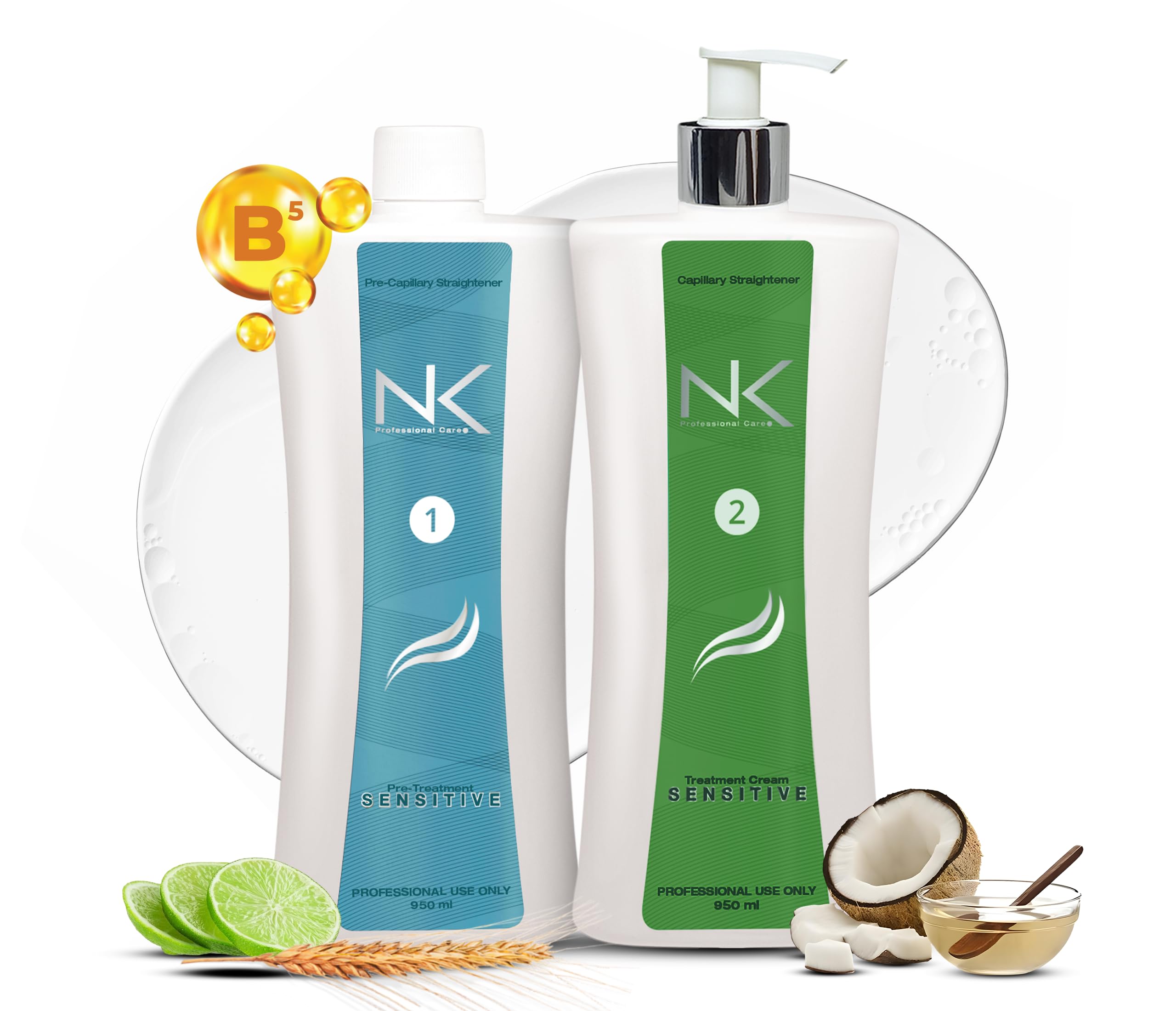 Keratin Hair Straightening Treatment Cream - Vegan, Formaldehyde-Free for Sensitive Scalps (950ml/32oz) - Smooth & Strengthen Multicultural Hair for Salon-Quality Results at Home