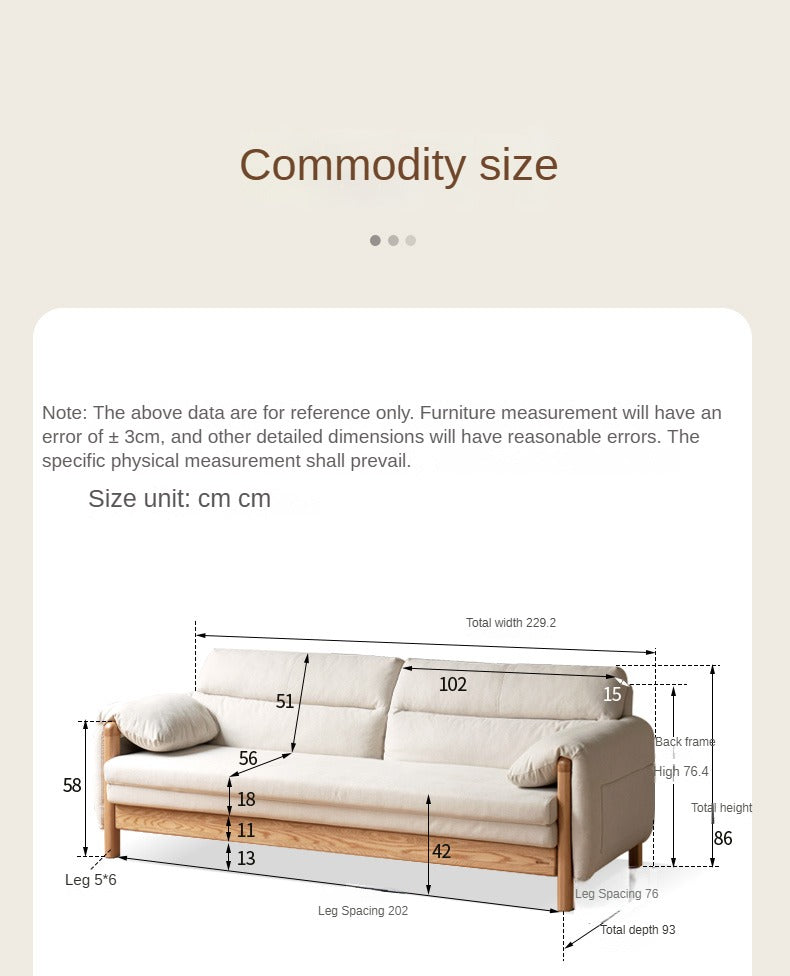 Solid Oak Wood Convertible Sofa Bed - Retractable Design for Sitting & Sleeping | Perfect for Small Spaces, Guest Rooms & Apartments