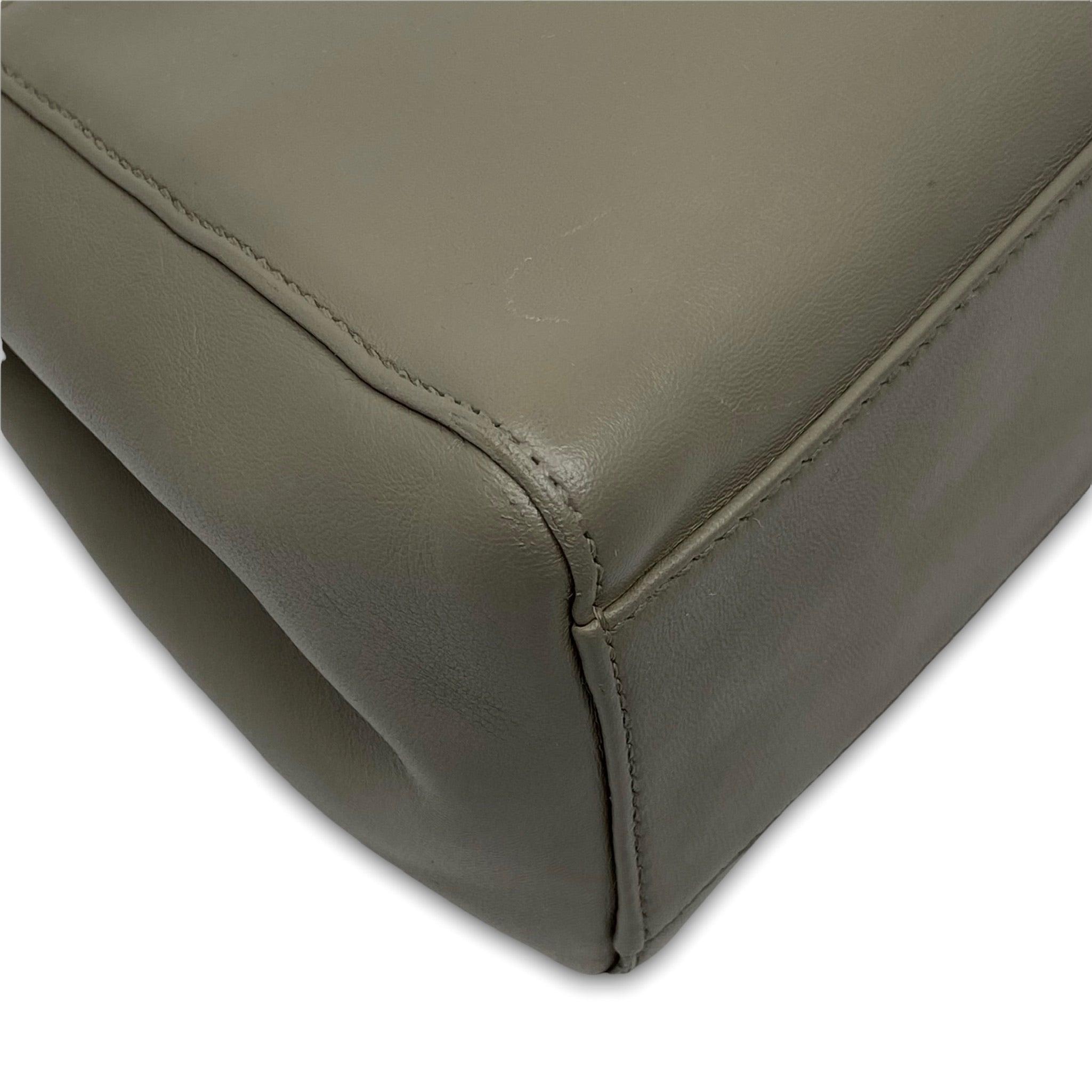 Fendi Grey Mini Peekaboo Leather Crossbody Bag for Women - Luxury Designer Handbag for Work, Travel & Evening Events