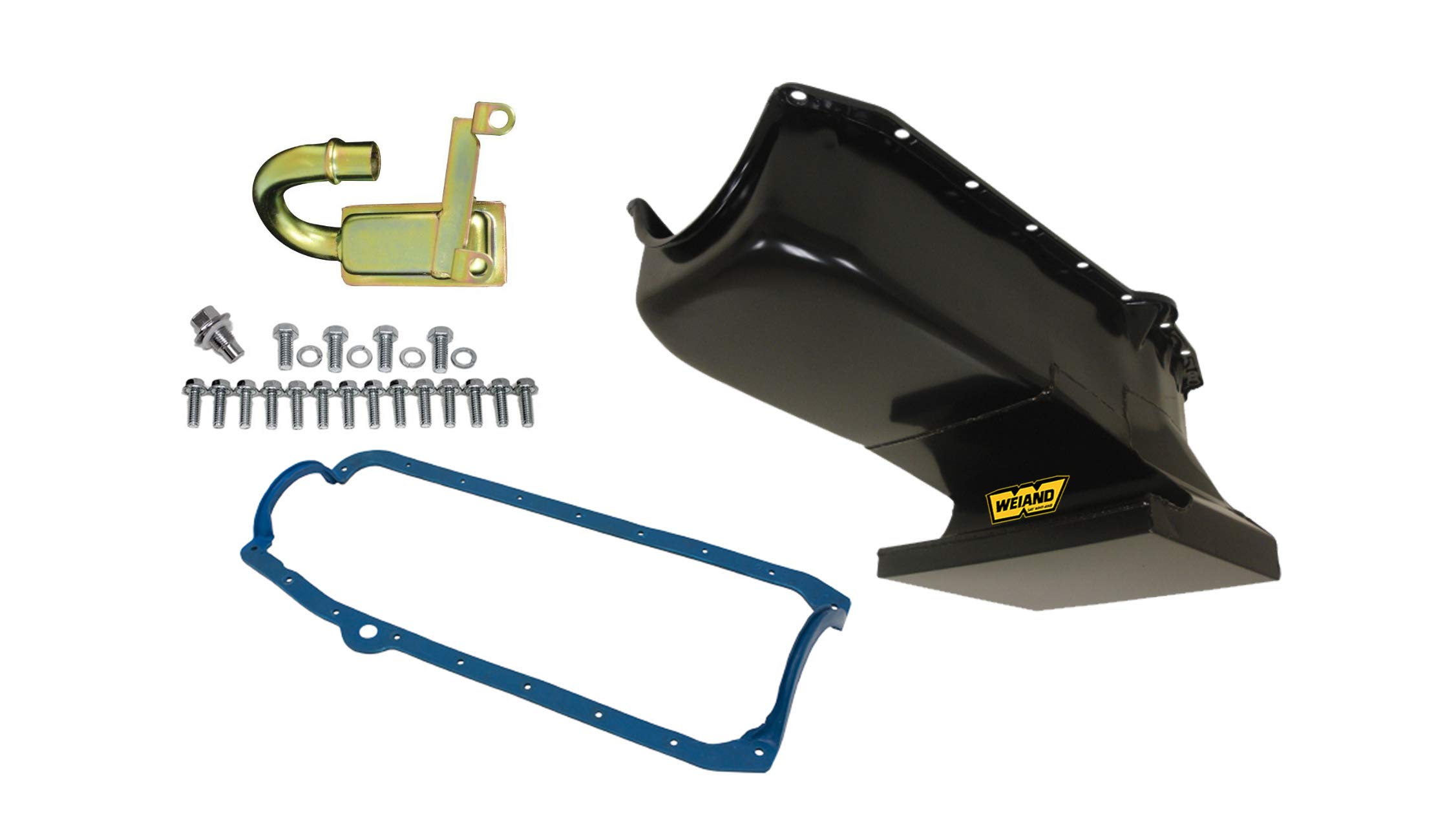 Weiand 5018WND Fabricated Oil Pan Kit - High Performance Aluminum Oil Pan for Chevy Small Block Engines - Perfect for Hot Rods, Street Machines & Engine Builds