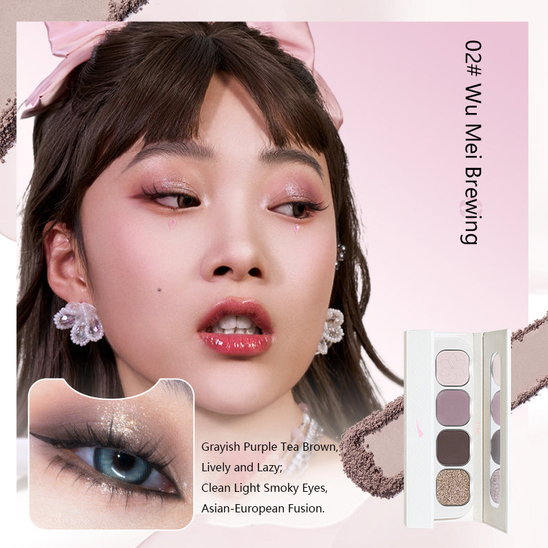 Customizable Quad Eyeshadow Palette - CHEERYEP (QIANYAN) Buildable Pigmented Eyeshadow for Day & Night Makeup Looks