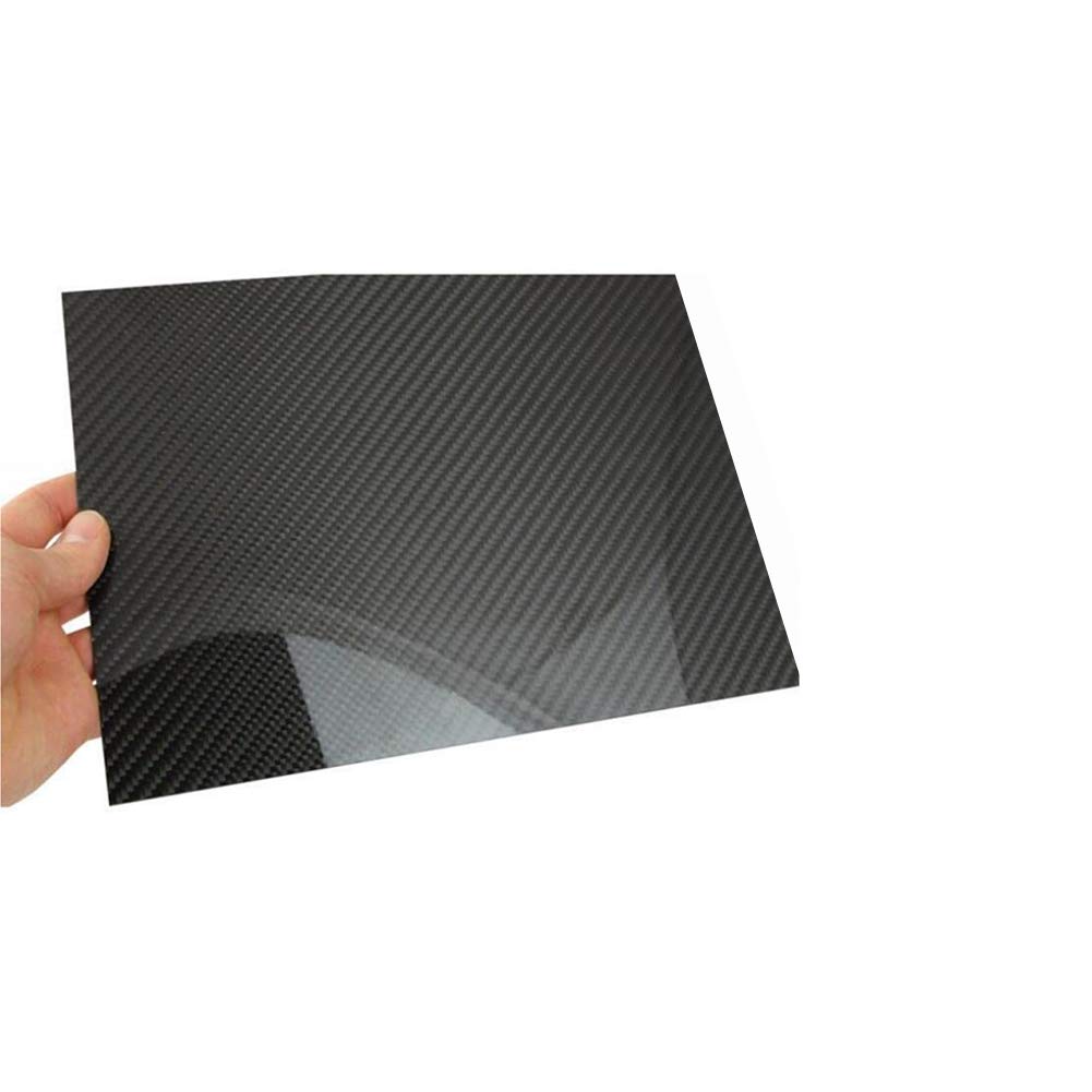 Premium 3K Carbon Fiber Sheet - 450mm x 350mm x 4mm Rigid Twill Glossy Laminate Panel for DIY Projects, Automotive & Aerospace Applications