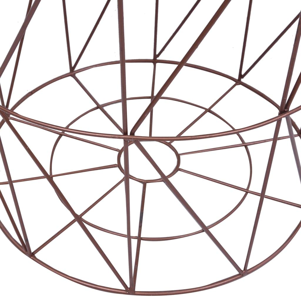 CHARMMA Modern Round Coffee Table with Copper Finish - 18.5 Inch Diameter Living Room Center Table for Small Spaces, Perfect for Apartments and Cozy Homes