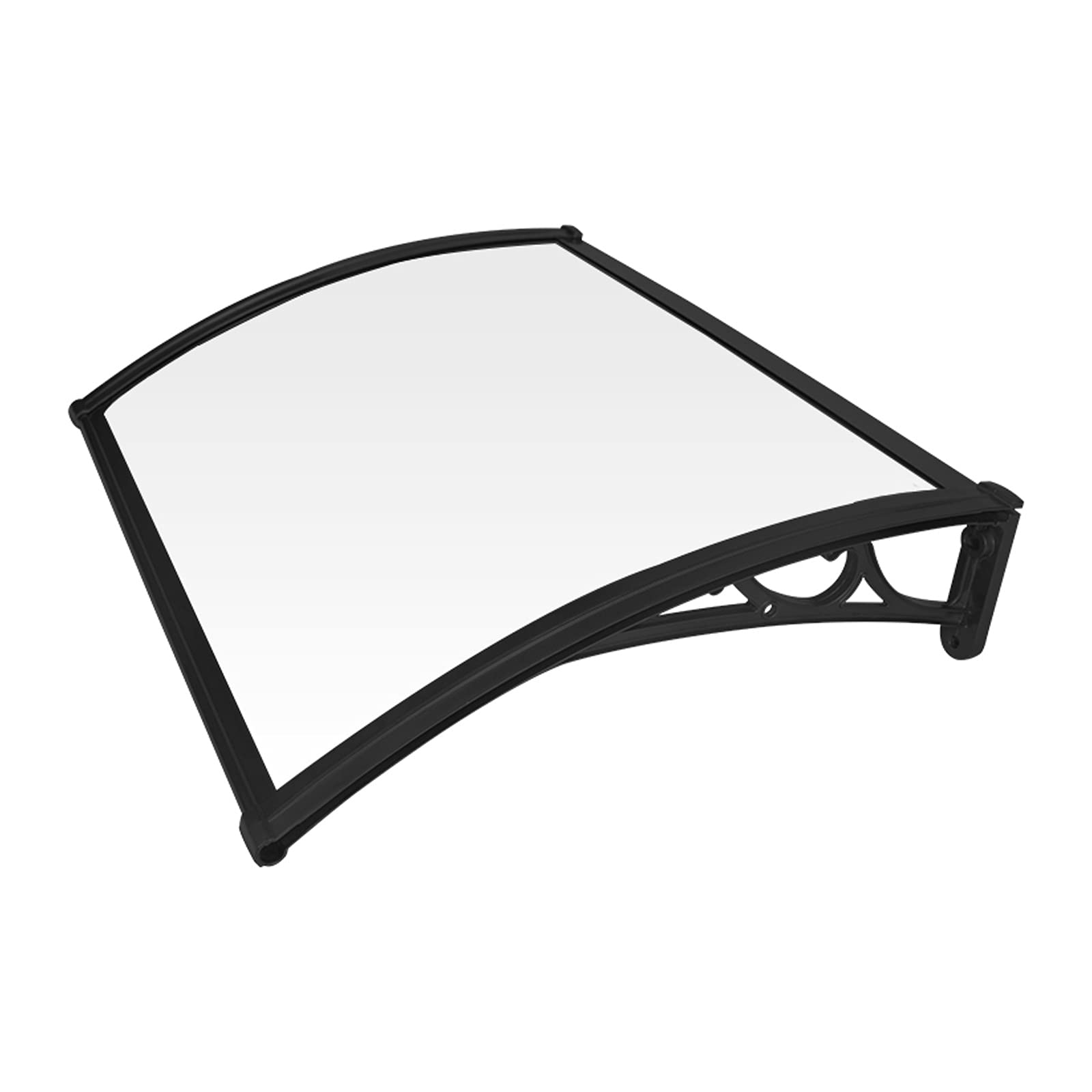 QYQPB Silent Rain Canopy - Waterproof Outdoor Patio Awning, UV-Resistant Balcony Sunshade Cover, Modern Polycarbonate Front Door Canopy 80x80cm - Perfect for Garden, Terrace, and Entryway Protection