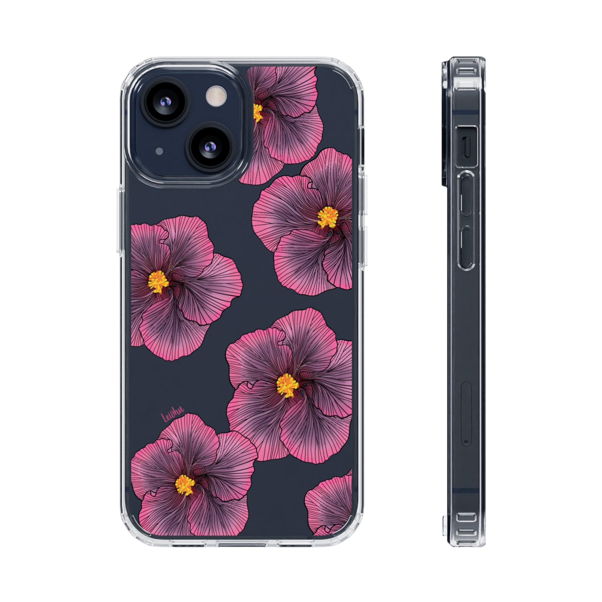 Sunset Hibiscus Clear Phone Case - Durable Protective Cover for iPhone & Samsung | Perfect for Everyday Use, Travel & Outdoor Activities