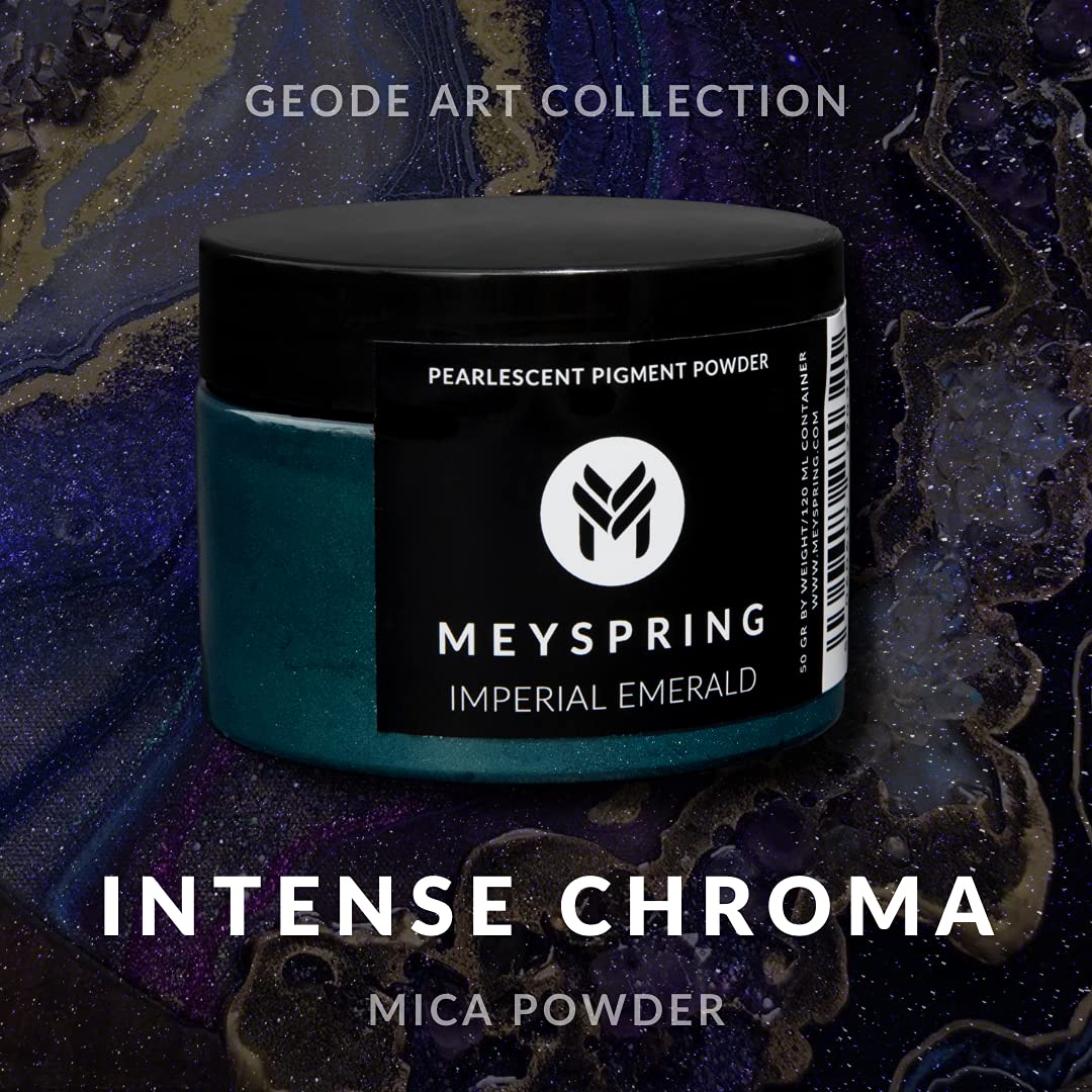 MEYSPRING Imperial Emerald - Intense Green Mica Powder for Epoxy Resin, Resin Art, Casting & UV Resin - Natural Pigment Powder for DIY Crafts, Jewelry Making & Home Decor - Vibrant Green Resin Dye & Epoxy Pigment