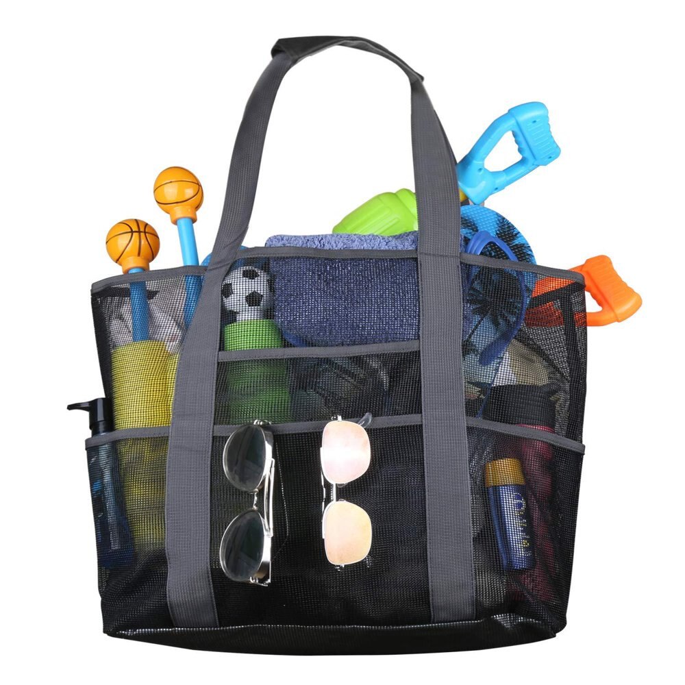 2024 New Extra Large Mesh Beach Bag - 30L/150lbs Capacity Durable Tote with 8 Pockets | Perfect for Pool, Beach, Gym & Travel Accessories Storage