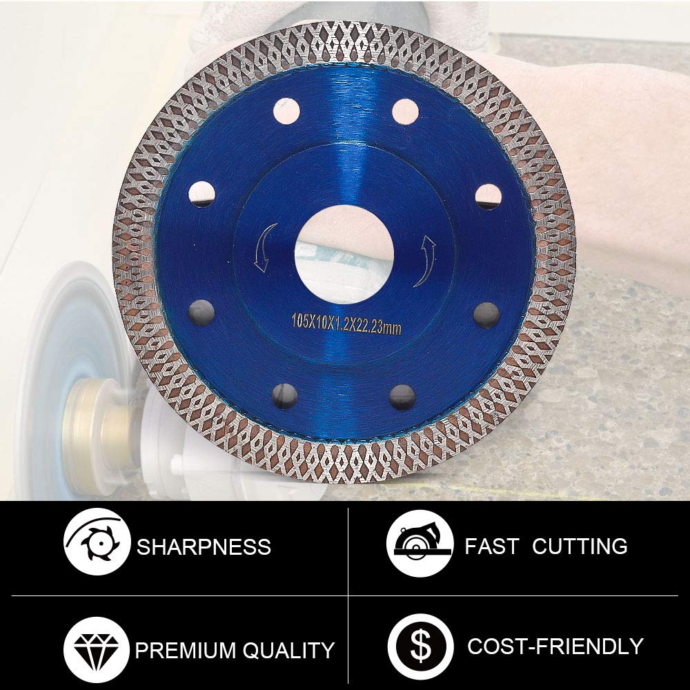 4 Inch Ultra Thin Diamond Tile Blade - Premium Porcelain Saw Blade for Cutting Porcelain, Granite & Marble - Perfect for DIY Home Renovation & Professional Tile Installation (4 Inch)