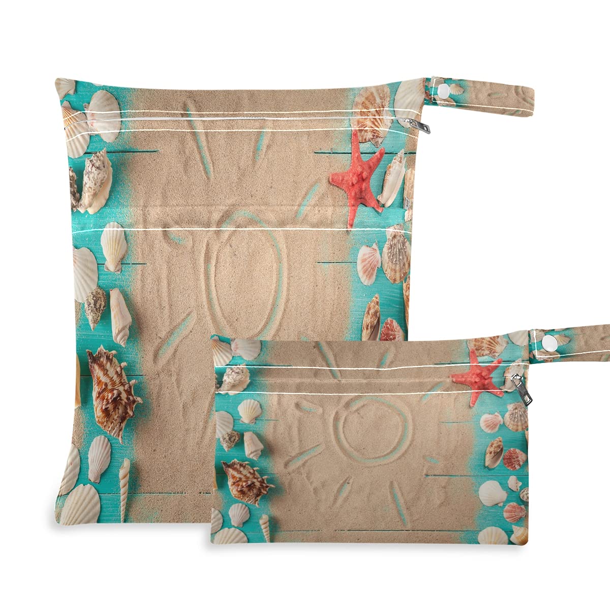 Waterproof Wet Dry Bags for Diapers - Reusable Washable Hanging Organizer Pouch with Pocket for Beach, Pool, Travel & Camping - Perfect for Swimsuits, Baby Essentials & Wet Clothes