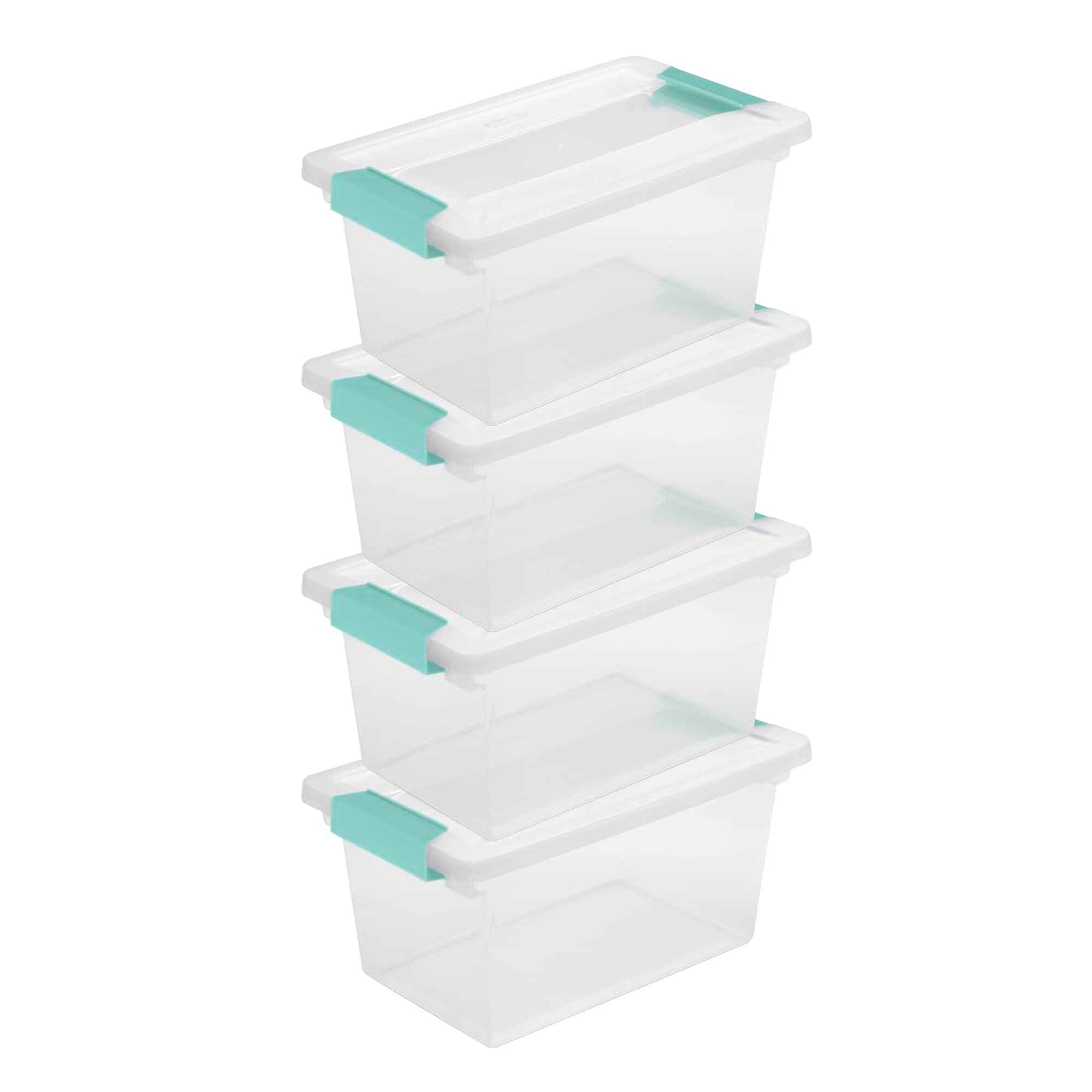 Sterilite 64 Quart Clear Plastic Storage Bins with Latching Lids - 6-Pack Organizer Totes & 4-Pack Medium Clip Boxes for Home Organization, Garage Storage, and Moving Supplies
