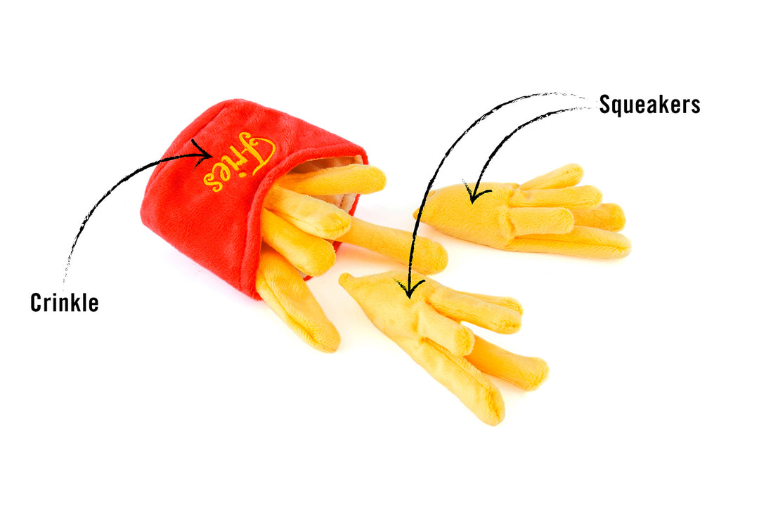 American Classic® Dog Chew Toy - Las Papas Fritas Plush French Fries for Dogs | Pet P.L.A.Y. | Perfect for Playtime, Training & Cuddling