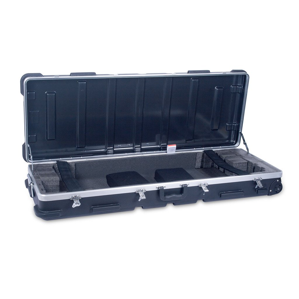 Crossrock 61 Key Keyboard Case - Hard Molded Protective Travel Case with Wheels for Digital Piano, Synthesizer (Black) | Perfect for Musicians, Gigging & Air Travel (CRA861KBK)