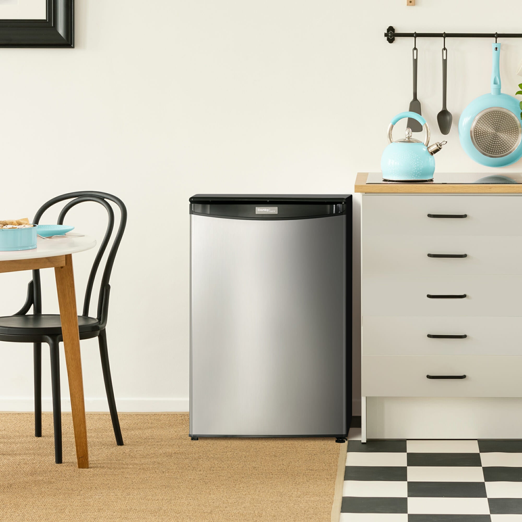 Danby DAR044A4BSLDD 4.4 cu. ft. Compact Refrigerator - Stainless Steel Mini Fridge for Dorm, Office, Bedroom & Small Spaces - Energy Efficient & Quiet Cooling