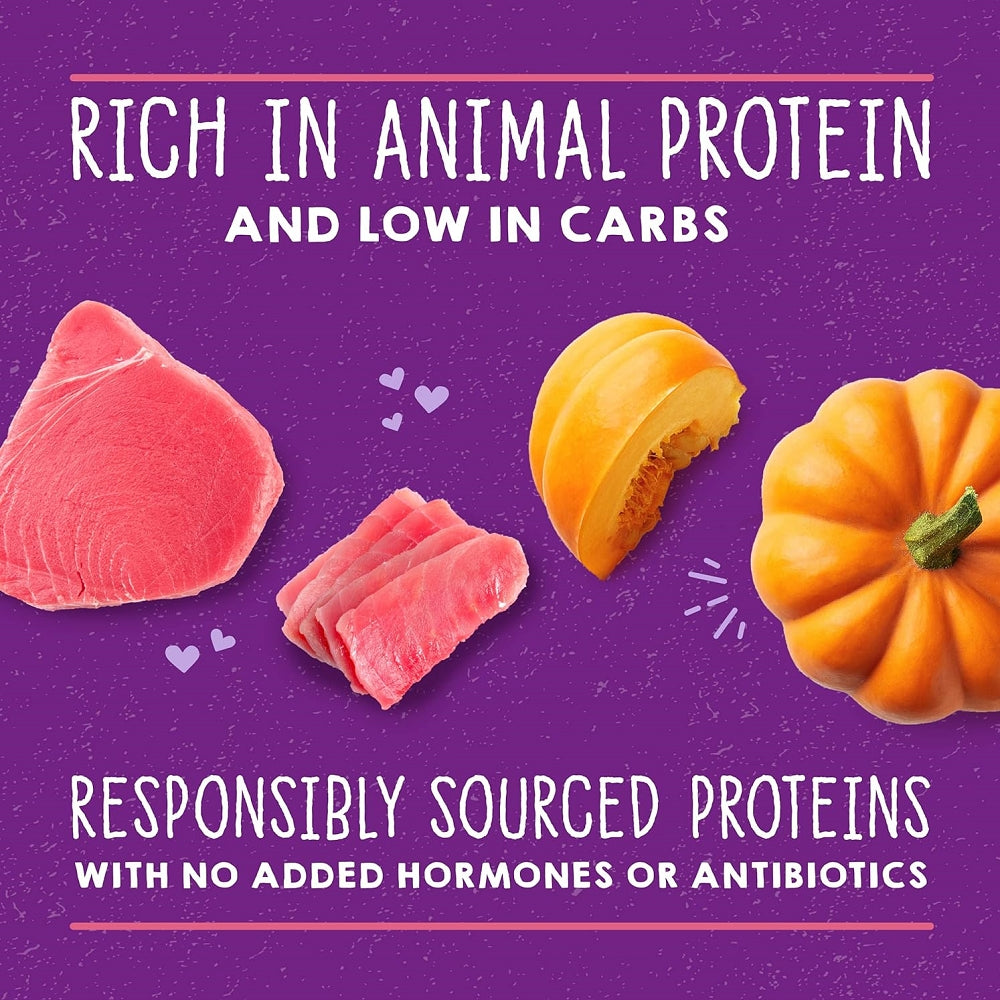 Premium Grain-Free Wet Cat Food - Carnivore Cravings Adult Tuna & Pumpkin Recipe - 100% Complete Balanced Diet for Cats - Perfect for Weight Management & Digestive Health