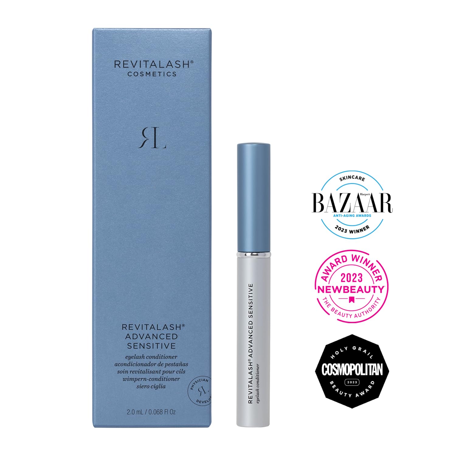 RevitaLash Advanced Sensitive Eyelash Conditioner 2.0mL - Physician Developed, Cruelty-Free Lash Growth Serum for Longer, Fuller Lashes | Perfect for Sensitive Eyes & Daily Use