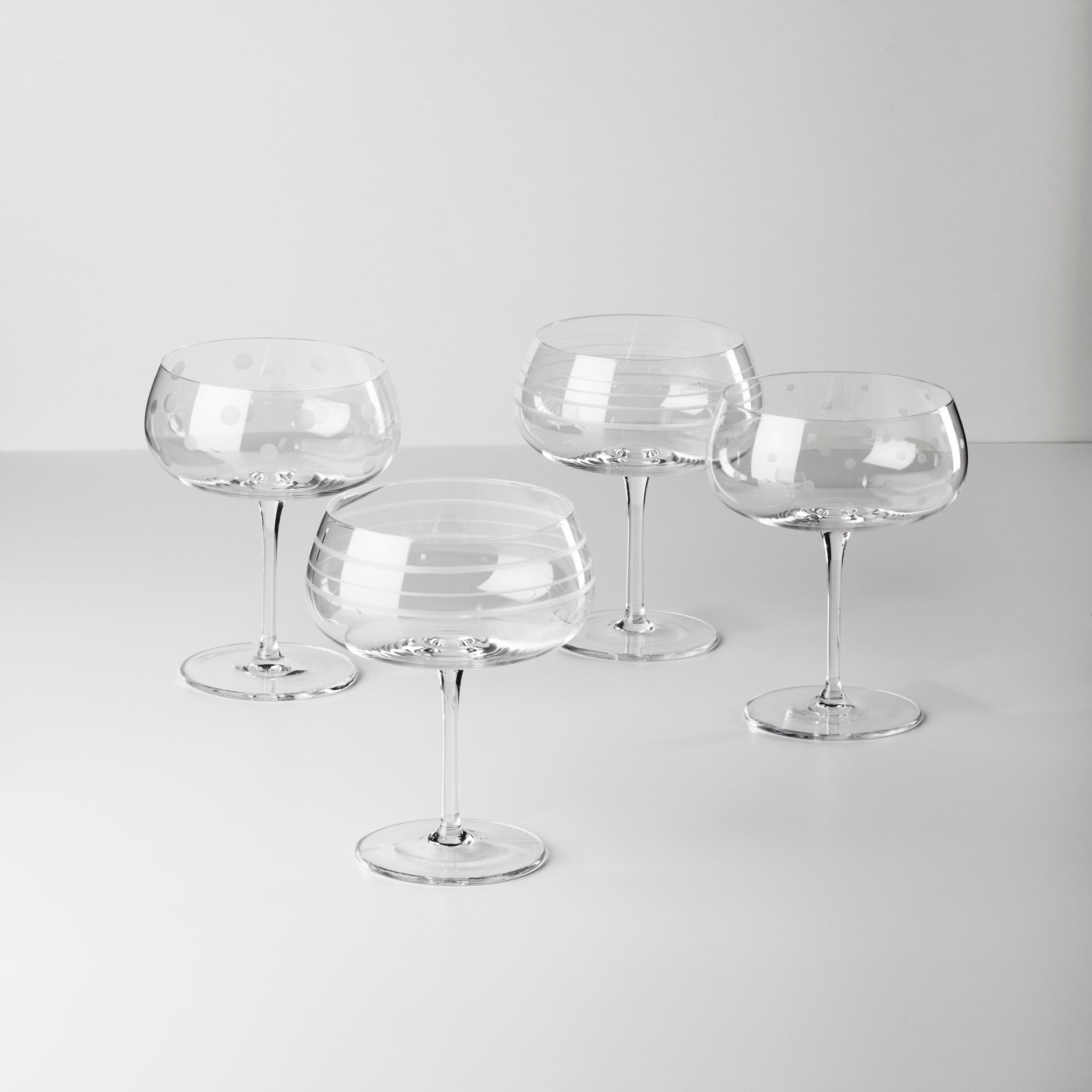 Premium Mingle Cocktail Glasses Set of 4 - Elegant Barware for Margaritas, Martinis & Mixed Drinks - Perfect for Home Bars, Parties & Wedding Receptions