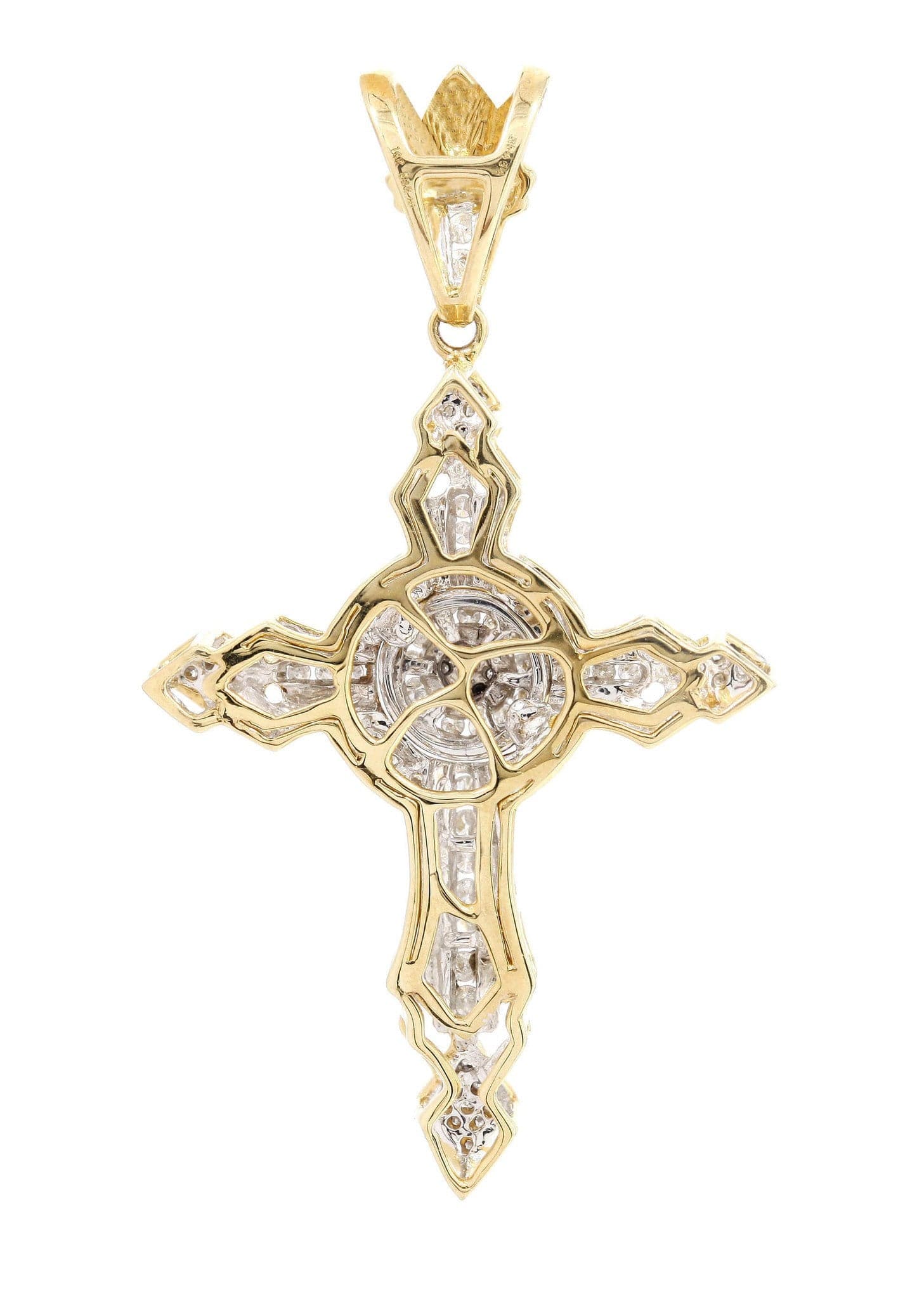 0.39 Carat Diamond Cross Pendant Necklace - 6.25 Grams Solid Gold Religious Jewelry for Women & Men - Perfect for Baptism, First Communion, Confirmation & Everyday Wear