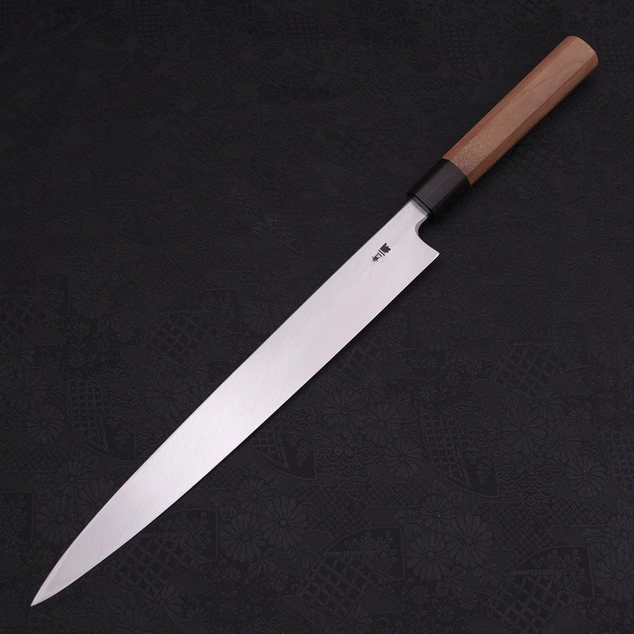 Premium Yanagiba Sushi Knife - Blue Steel #2 Kasumi Finish with Walnut Handle 300mm - Ideal for Sushi Chefs & Japanese Cuisine Lovers