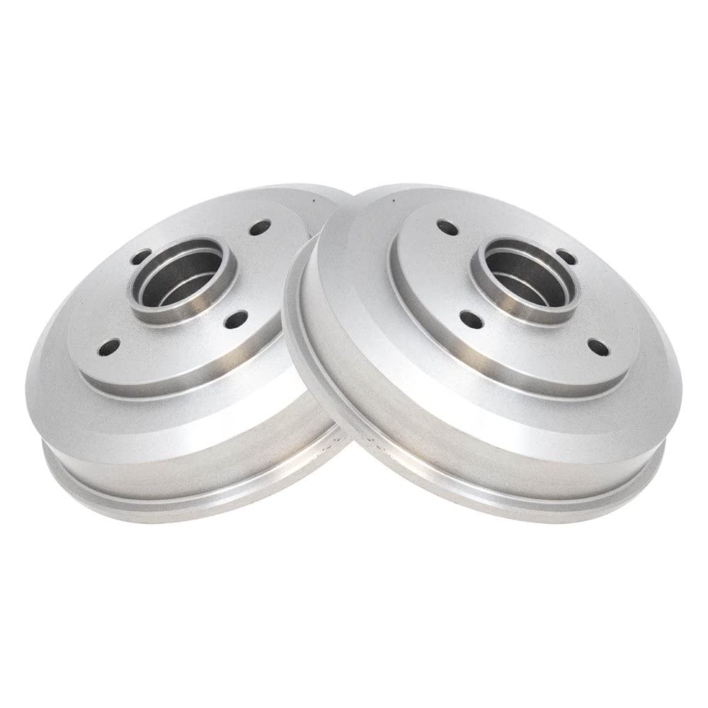 TRQ Rear Brake Drum Pair Set Compatible with 2000-2008 Ford Focus - Durable Replacement for Smooth Braking Performance | Perfect for Daily Commuting & Highway Driving