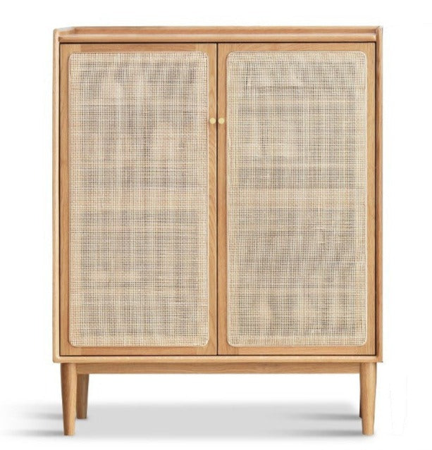 Premium Solid Wood Shoe Cabinet - Oak, Black Walnut & Cherry Wood Storage Organizer for Entryway, Hallway, or Closet - Durable Shoe Rack for Home & Office Organization