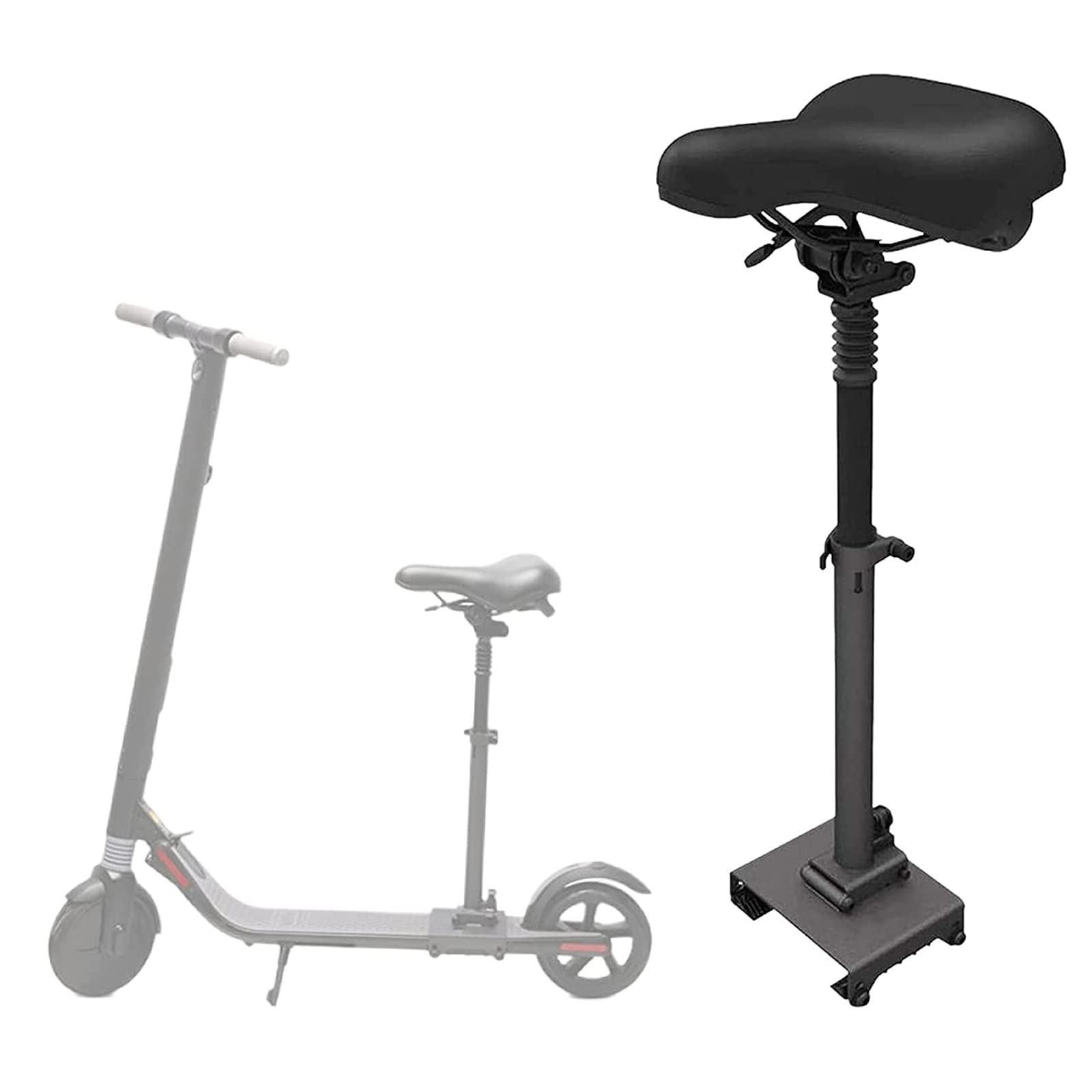 Rayblow Foldable Shock-Absorbing Electric Scooter Seat - Adjustable Height Ergonomic Replacement Saddle for Commuting & Urban Travel