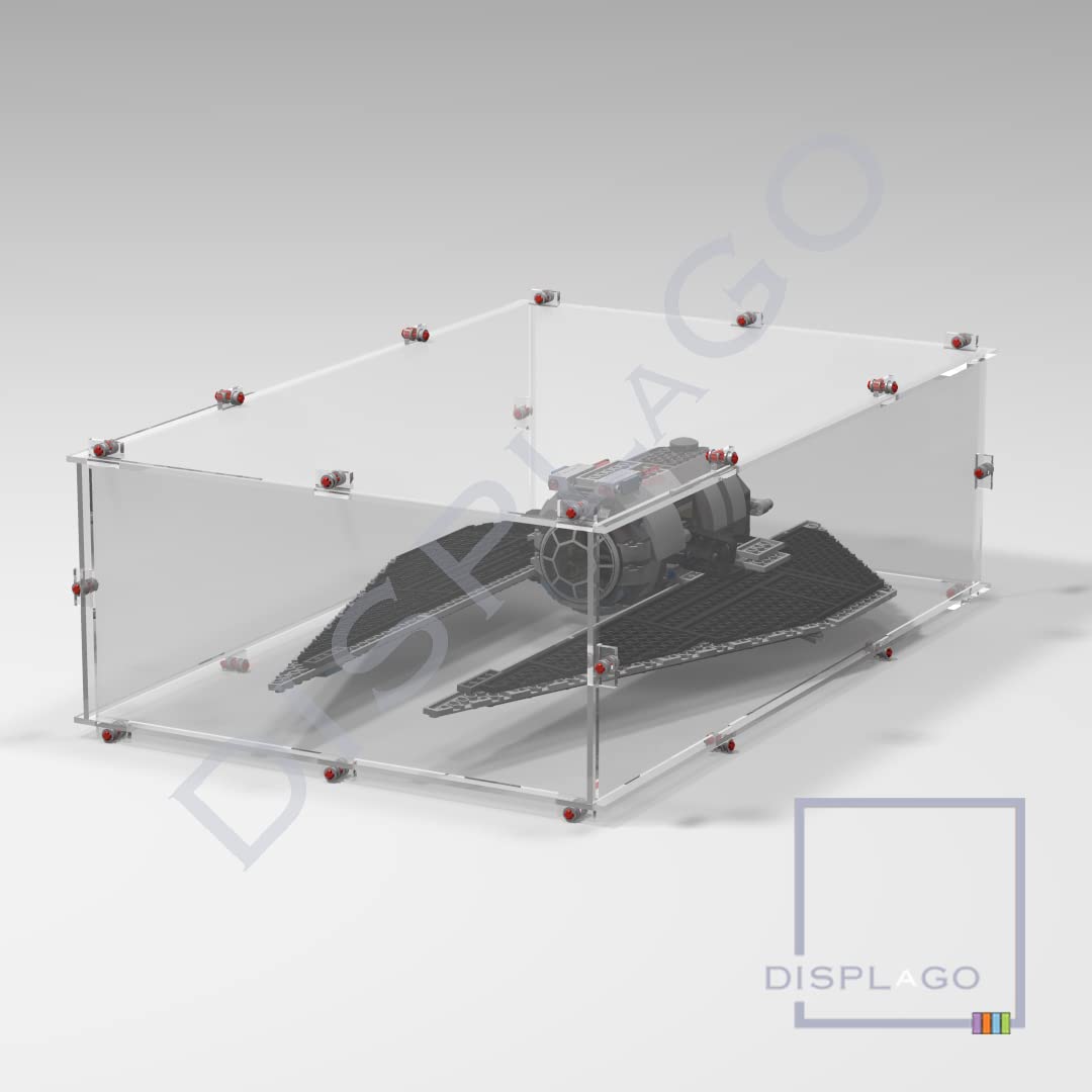 LEGO® #75154 Rogue One TIE Striker Display Case - Clear Acrylic Protection for Star Wars Collectibles | Perfect for Showcasing & Preserving Your Model Collection at Home or Office