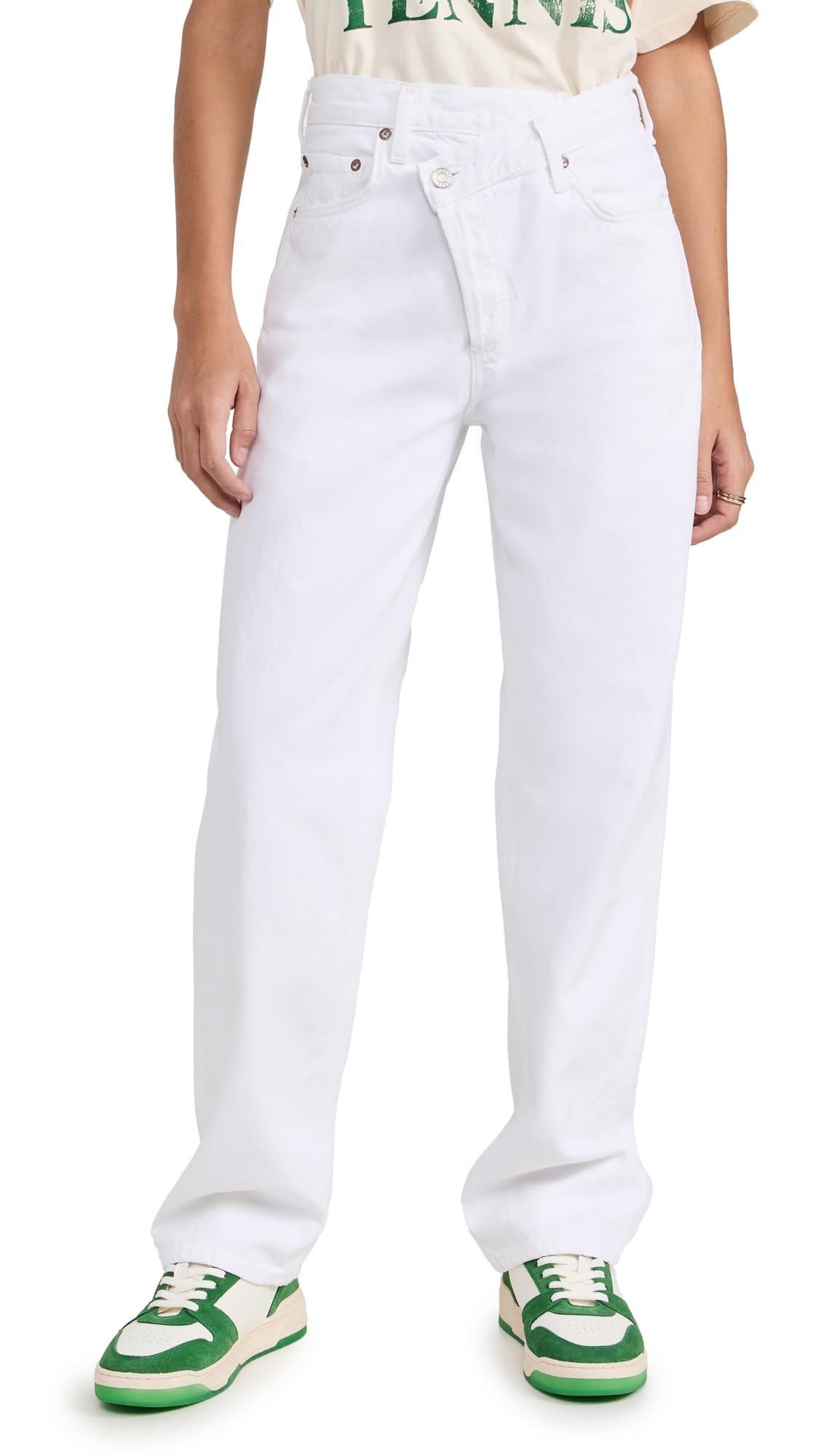AGOLDE Women's Criss Cross High Waist Distressed Jeans - Trendy Ripped Denim Pants for Casual Outfits & Street Style Fashion