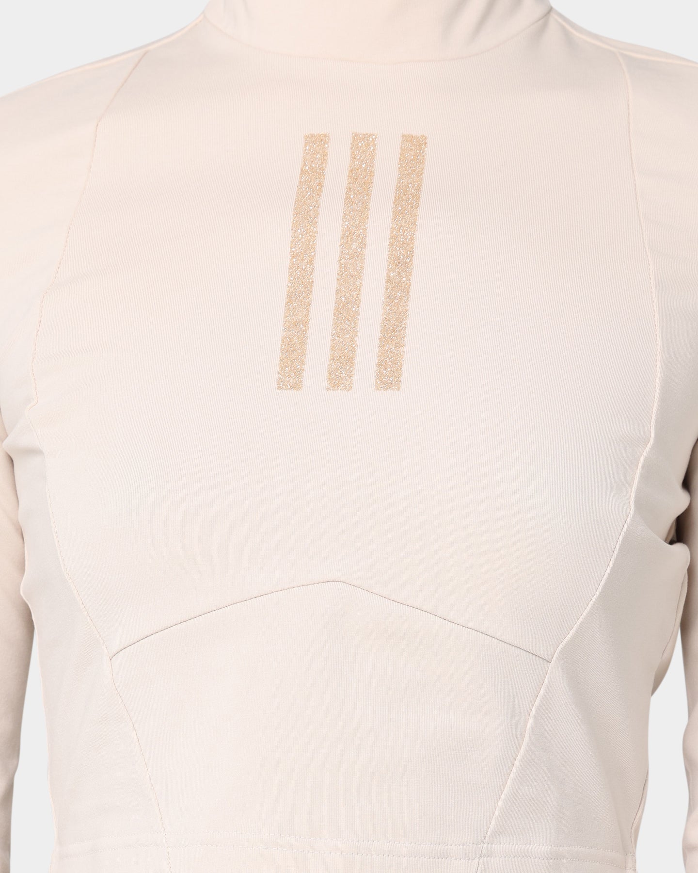 Adidas Women's Swarovski Crystal Embellished Long Sleeve T-Shirt - Halo Ivory - Fashion Casual Top for Work, Party & Everyday Wear