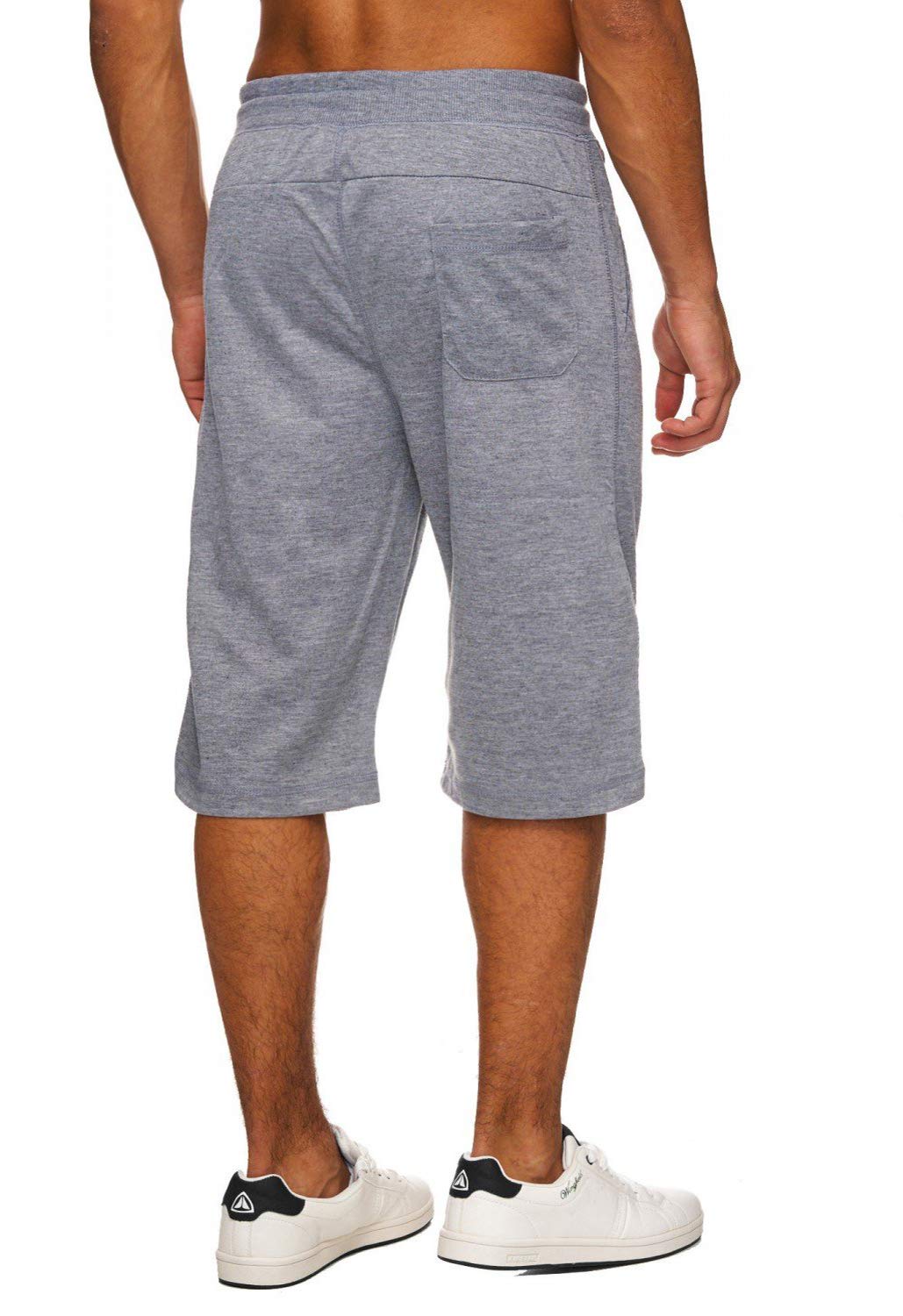 Men's Elastic Waist Drawstring Workout Gym Joggers 3/4 Shorts - Summer Casual Sweatpants with Pockets for Running, Training & Lounge Wear