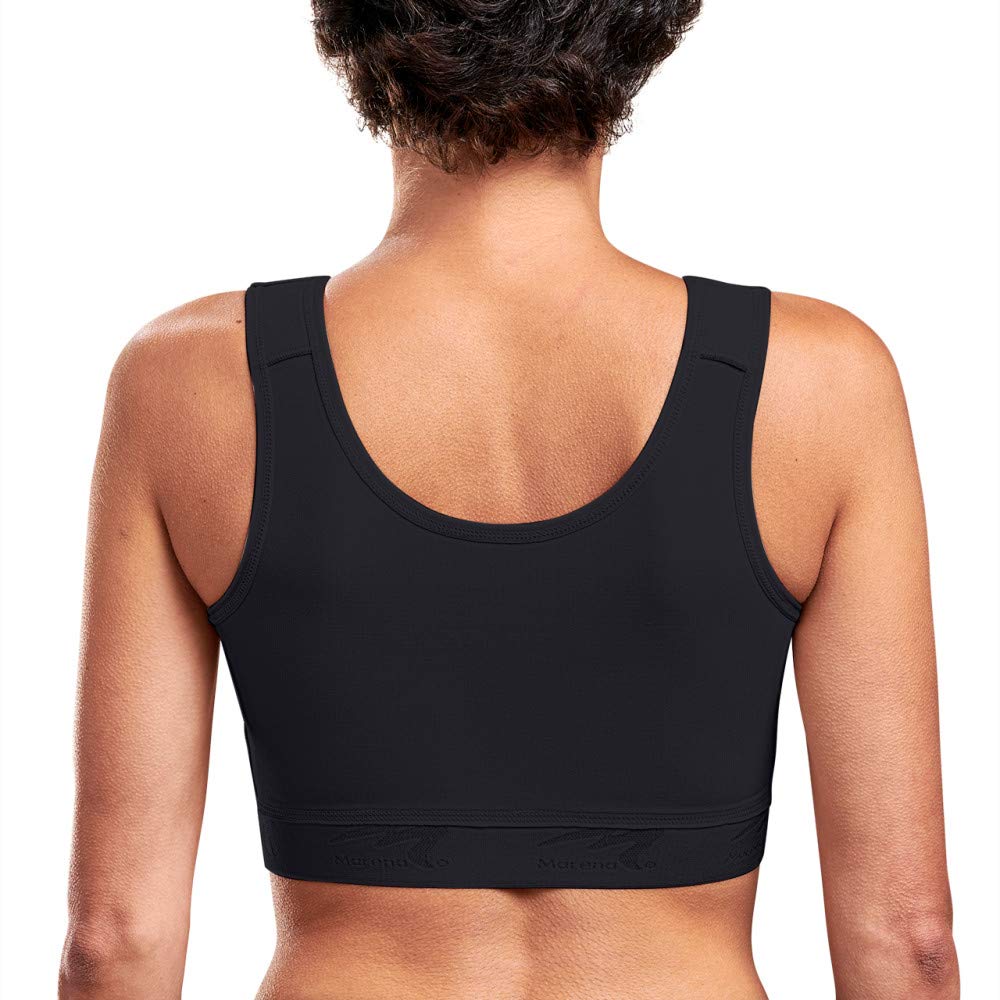MARENA B15 Flexfit Implant Stabilizer Bra - Post Surgical Compression Bra with Adjustable Straps & Band - Black - Ideal for Breast Augmentation & Reconstruction Recovery