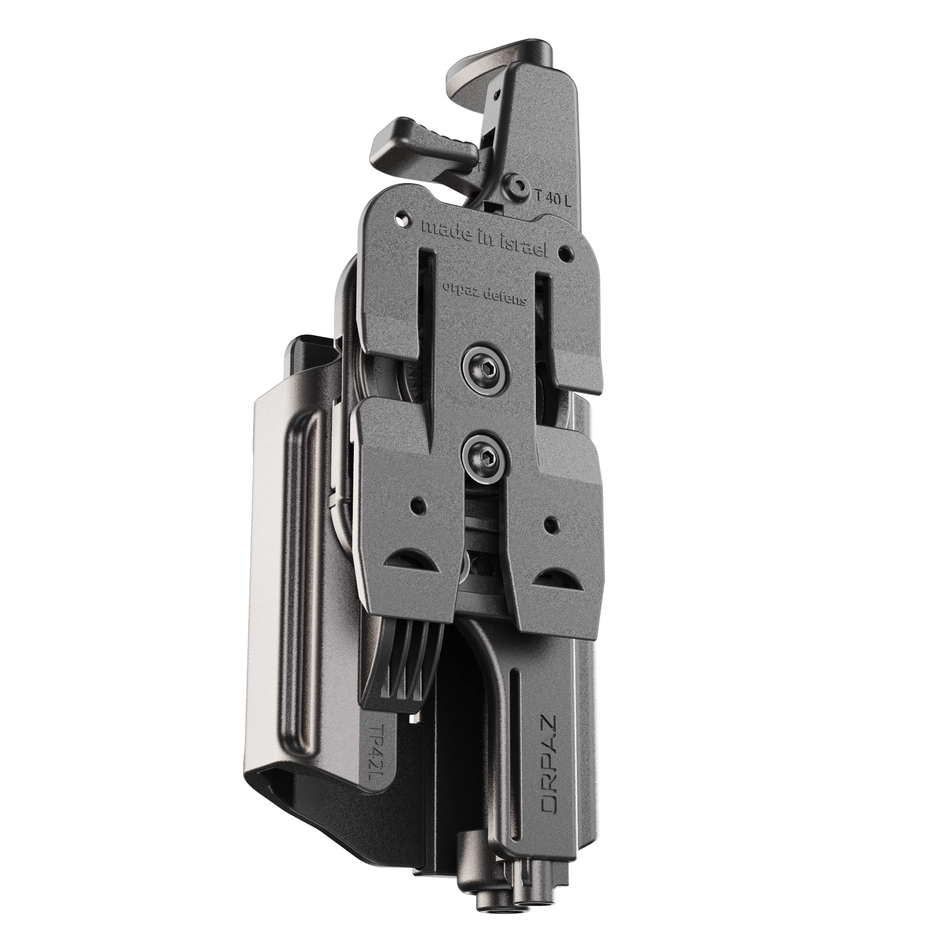 Orpaz T40 G17 Left-Handed OWB Light Bearing Holster - Level II/III Retention - Compatible with Glock 17 Pistols & Most Weapon Lights, Lasers, Sights & Optics - Perfect for Concealed Carry, Duty Use & Range Training
