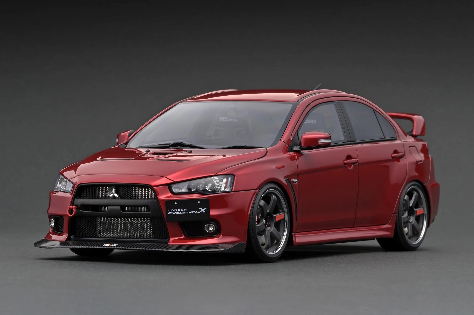 1:18 Scale Mitsubishi Lancer Evolution X (CZ4A) Diecast Model Car - Metallic Red Finish - Collectible Toy Vehicle for Display, Racing Enthusiasts & Car Lovers